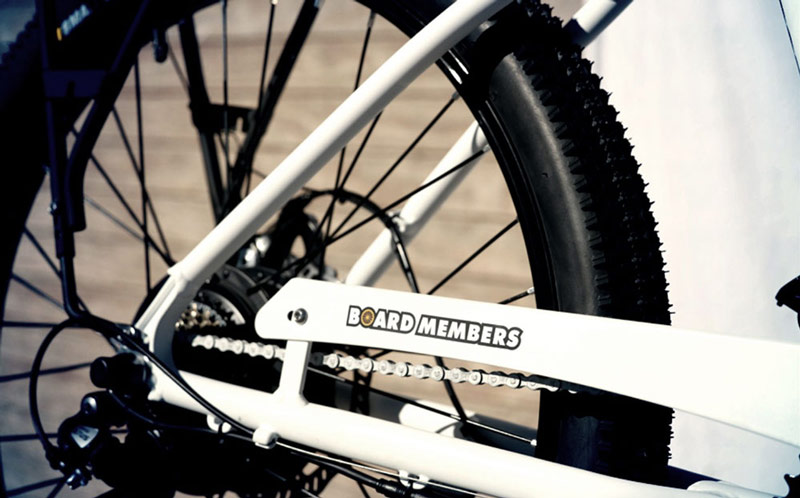 Board Members electric bike wheel closeup