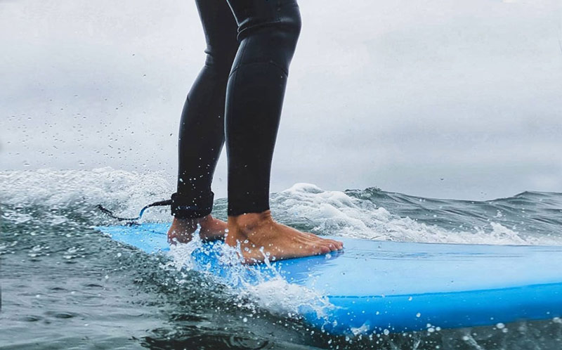 Feet surfing used surfboard rental